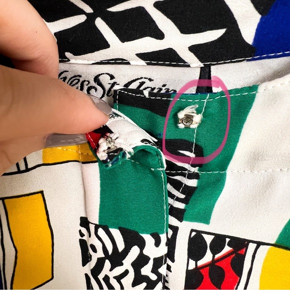 Yves St. Clair retro colorblock button down - Picture 6 of 10